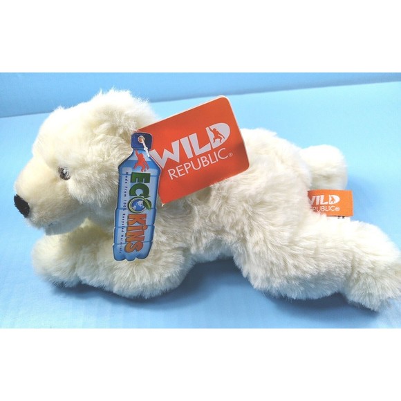 Wild Republic Ecokins Creme POLAR BEAR 9” Plush Stuffed Animal Planet Friendly - Picture 7 of 7